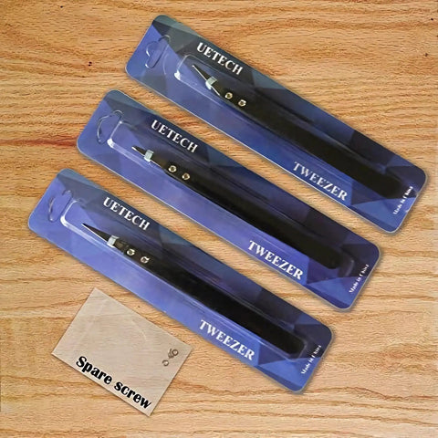 Pro-Grade Ceramic Tweezers Set For Electronics And High Temp Work, 3-Piece Kit With Pointed, Bent And Flat Zirconia Tips, Antistatic, Anticorrosion, Antimagnetic, Heat Resistant Up To 3000F, Stainless Steel Handles