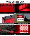 Collage of 12V LED Trailer Light Kit for Boat and Utility Trailers with waterproof, DOT-compliant, and bright LEDs features.