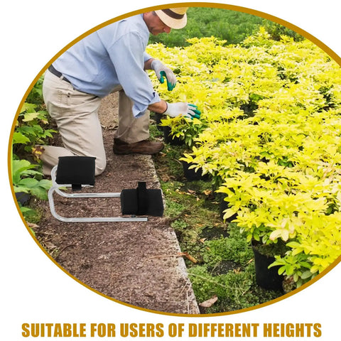 Man gardening with Wearable Garden Kneeling Bench And Seat With Thick Knee Pad Portable Kneeler Stool for easy outdoor tasks.