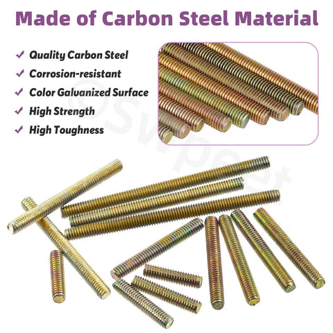 50 Piece Fully Threaded Rod Kit In M8 20mm 30mm 40mm 50mm 60mm And 70mm Galvanized Carbon Steel Threaded Rods displayed
