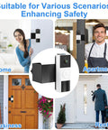 Collage of Anti Theft Video Doorbell Mount With No Drill Installation Adjustable Bracket For Apartment Rentals in various settings