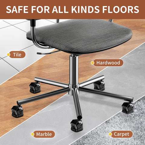 5 Pack Office Chair Wheel Stoppers Cushioned Caster Cups with Felt Bottom Pads for Hardwood Floors and Carpets to Prevent Scratches