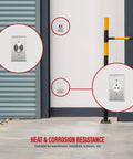 Heavy Duty Metal Wall Plate For 1.406 Inch Single Receptacle 1 Gang Corrosion Resistant 430 Stainless Steel shown in use