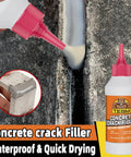 Heavy Duty Asphalt Crack Filler Blacktop Driveway Sealant that flexes in extreme weather being applied to a concrete crack.