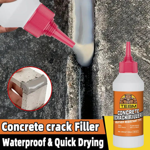 Heavy Duty Asphalt Crack Filler Blacktop Driveway Sealant that flexes in extreme weather being applied to a concrete crack.