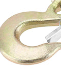 Close-up of 2 Pack 1/2 Inch G70 Forged Steel Clevis Grab Hook With Safety Latch showcasing the zinc plated finish.