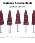 Cone Shape Flap Wheels Set 40 Pieces One Quarter Inch Shank Aluminum Oxide Grit 80, 120, 180, 240, 320 for rust removal