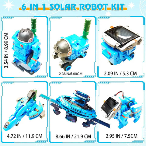 Solar Robot Kit For Kids Six In One Science Toys With 120 Pcs Building Experiments For Ages 8 To 12 Boys And Girls