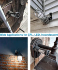 Smart Dusk To Dawn Photocell Sensor For Outdoor Lights Auto On Off IP65 Waterproof shown installed in various outdoor locations