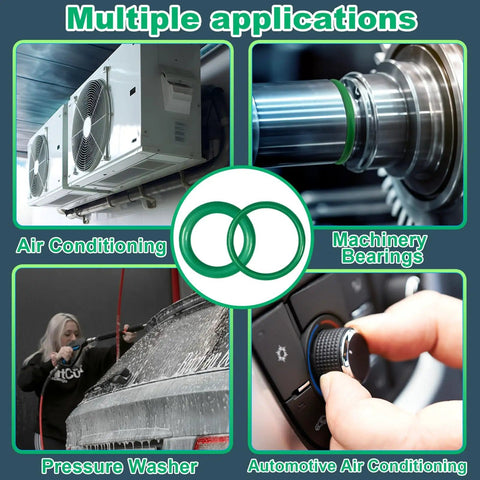 595 Piece Air Conditioning O Ring Kit With 36 Sizes Rubber O Rings for diverse applications in AC, machinery, and plumbing.