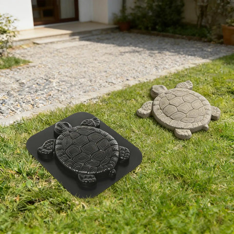 Turtle Shaped Paving Mold For DIY Stepping Stones And Garden Pathways Concrete Cement Mould Reusable Stamp For Patio Sidewalk 17.3 By 15 Inches Easy To Use Fun Backyard Project