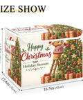 Foldable Storage Bin With Lid Handles Clutter Slayer Game Changer For Bedroom Organization Heavy Duty 300D Oxford Fabric Collapsible Basket Space Saver Keeps Dust Out Easy Peasy Folding Sturdy Frame in Christmas design, 16.5x12.6x11.8 inches.