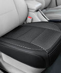 Ventilated Black Bottom Car Seat Cover With 3D Air Mesh Breathable Front Leather Protectors Universal Fit installed in car