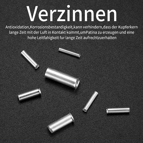 650 Piece Wire Ferrule Kit With Tinned Copper Crimp Connectors Seven Sizes 0.5 0.75 1.0 1.5 2.5 4.0 6.0 mm2