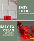 Hummingbird Feeder With Pinch Waist Design No Fuss No Mess Easy Fill And Clean With Bee Guards Keeps Bees Out Four Flower Ports 8 Ounce Capacity Outdoor Garden Or Patio Bird Feeder disassembled parts
