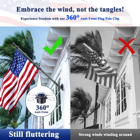 Five Foot Flag Pole Kit With 3x5 American Flag For House Outdoor Use Built Tough Rustproof Stainless Steel Holder Adjustable Four Section Pole 360 Degree Rotating Rings To Prevent Wrapping Black Finish outdoor display