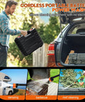 Cordless Handheld Washer With Brushless Motor, 6000mAh Battery Operated Car Washer being stored in vehicle trunk