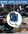 Heavy Duty 20 Ton Pneumatic Air Hydraulic Bottle Jack With Manual Hand Pump For Auto And Truck Repair Lift Blue High Capacity Hydraulic Tool For Home Garage showcased with applications in car repairs and workshops