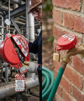 3 Piece Gate Valve Lockout Kit With Nesting Loto Covers For 1 Inch To 6.5 Inch Handles No Fuss ABS Valve Lock Covers And PVC Danger Tags