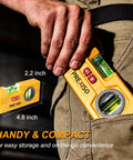 Slick Little Laser Level Tool With LED Illumination, 30 Ft Range, Pocket Sized Magnetic Spirit Level For 90 Degree And 180 Degree Angles, One Hand Use, Lightweight ABS Housing For Clear Visibility In Low Light in pocket