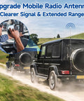 Beefy 62 Inch Mobile Ham Radio Antenna Dual Band 144 430 MHz With Lip Mount And 16.5 Ft RG58 Cable on SUV in countryside