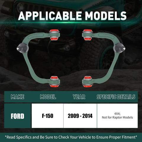 12 Piece Front Upper Control Arm Suspension Kit For 2009 2014 Ford F150 4WD Not Raptor With Ball Joint