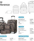 Expandable Softside 4-Piece Luggage Set With 20 Inch Carry-On, 16 Inch Underseat Bag, Spinner Wheels, TSA Lock, Leopard Print