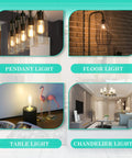 Vintage LED Edison Bulb With Ultra Thin Spiral Filament 2700K Cozy Warm White Glow in pendant, floor, table, and chandelier lights