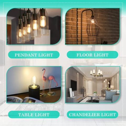 Vintage LED Edison Bulb With Ultra Thin Spiral Filament 2700K Cozy Warm White Glow in pendant, floor, table, and chandelier lights