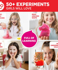 Girls enjoying experiments with Girls Science Kit Chemistry Set For Kids Ages 8 To 14 Ultimate STEM Toy With 50 Plus Experiments.