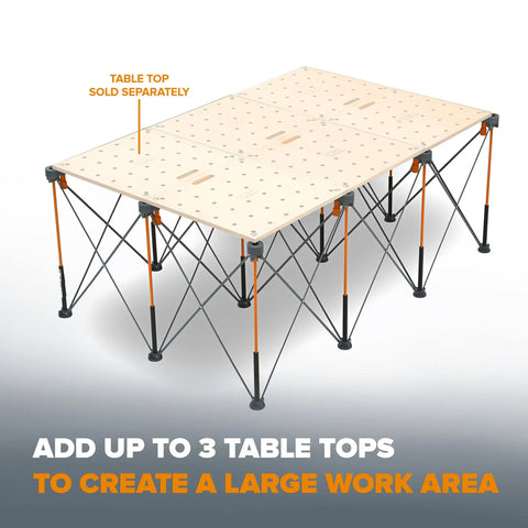 Centipede Portable Folding Workbench For Garage With 4500 Lb Capacity, 48 Inch By 72 Inch Sawhorse Style Work Support