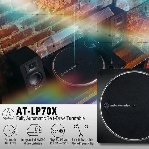 Fully Automatic Belt Drive Turntable Bundle With SAM30 3 Inch Powered Studio Monitors And Polypropylene Woofers
