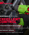 One Half Inch Drive Air Impact Wrench Featuring Twin Hammer Titanium Case And 1350 Foot Pounds Of Nut Crushing Torque A Featherweight Four Point Six Pound Workhorse engineered for use on tire mounts.
