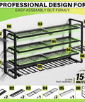 Heavy Duty Power Tool Organizer Wall Mount With Cordless Tool Holder And Screwdriver Rack, 4-Tier Metal Storage Shelf, 8 Drill Holders