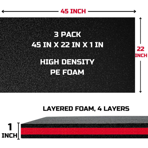 Premium Toolbox Foam Organizer 3 Pack 45X22X1 Inch High Density Polyethylene Kaizen Sheet Custom Shadow Tool Inserts Keep Your Gear Locked Down And Stay Sharp On The Job Site