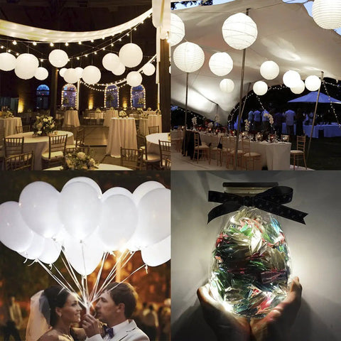 Battery Operated Hanging LED Lights For Paper Lanterns Warm White 12 Pack Easy Clip On Indoor Outdoor Decor For Weddings Parties Camping Events Last 36 Hours Party Ready