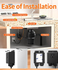 Waterproof Garbage Disposal Air Switch Kit with Long Matte Black Push Button UL Listed for in sink install with 4ft air hose and screws visible.