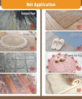 Not applicable surfaces for Anti Slip Rug Grippers For Vinyl Floors And Tile That Keep Area Rugs In Place With Extra Sticky Tape