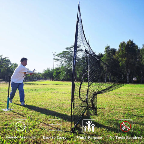 7x7 Baseball Practice Net With Steel Frame For Batting Hitting And Pitching Portable Softball Net For Training