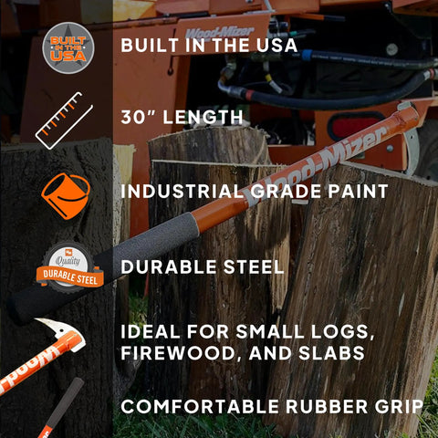 30 Inch Steel Hookaroon Built In The USA Orange Powder Coat Durable Steel Handles And Hooks With Comfortable Rubber Grip