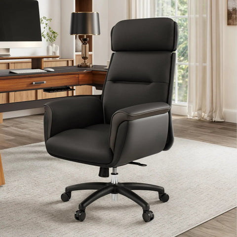 Ergonomic Office Chair For Home Office High Back Desk Chair With Lumbar Support Microfiber Leather 360 Degree Swivel chair