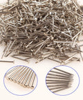 Top Shelf Iron Mini Nails With Smooth Round Heads, 1.5Mm X 20Mm Hardware Fasteners, 500 Piece Bulk Bundle. Pile of smooth iron tacks.
