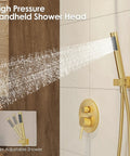 Handheld sprayer of All In One Shower System With 8 Inch Rain Shower Head And Handheld Sprayer Wall Mounted Brushed Nickel Fixtures