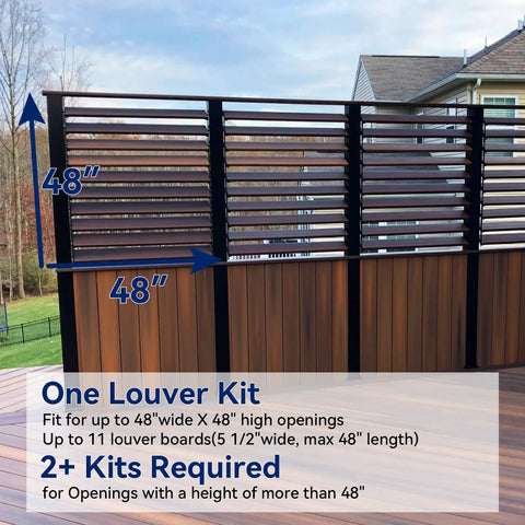 Outdoor Louvers Bracket Kit For Blinds And Shutters, Deck Sunblind Hardware Set To Angle Louvers, Regulate Sun And Privacy On 48 Inch Wide Deck, Each Set Holds Up To 11 Boards