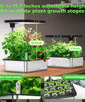 Indoor Hydroponics Grow Kit With 15-Pod Herb Garden, 24W full spectrum light, adjustable height, quiet pump, stainless steel reservoir