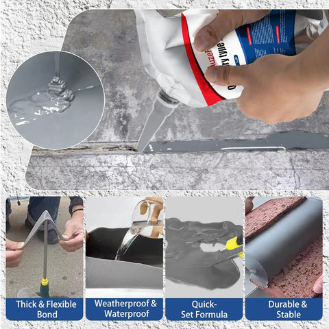 Fast Drying Concrete Crack Filler Kit For Driveways And Foundations, Waterproof Self Leveling Cement Sealant application