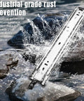Heavy Duty Locking Drawer Slides 22 Inch One Pair Full Extension with Lock 250 Lb Capacity in splash test for rust prevention
