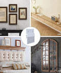 Heavy Duty 2 Inch Aluminum French Cleat Picture Hanger Kit shown with photos, cabinet, headboard, and mirrors for mounting.