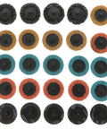 35 Piece Sanding Disc Polishing Kit With Handle Aluminum Oxide Abrasive Wheels arranged in rows