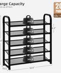Sick Heavy Duty 5 Tier Metal Shoe Rack With Dense Mesh Shelves Holds All Your Kicks Solid Space Saving Entryway Footwear Organizer built for holding weights.